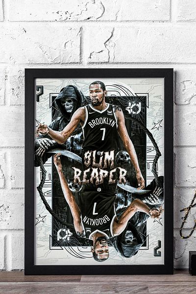 Saturn Επιτραπέζιο με κορνίζα Kevin Durant - Πίνακας αφίσας μπάσκετ NBA