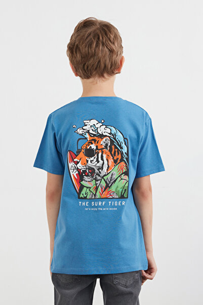 Fulla Moda Tricou pentru băiat 100% bumbac The Surf Tiger Printed