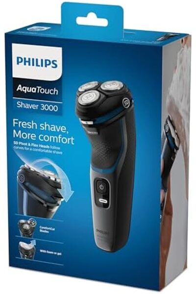 Philips Wet Or Dry Electric Shaver, Black, S3122/50, 2 Years Warranty