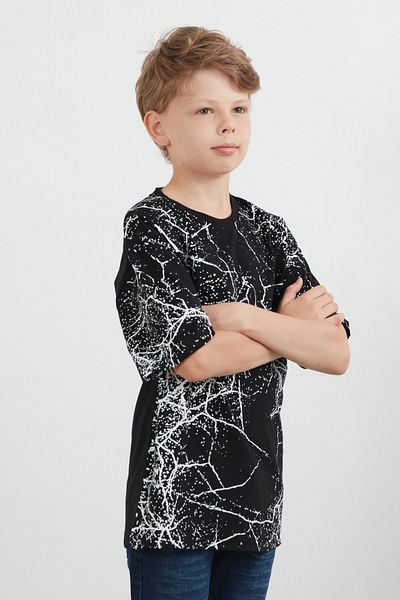 Fulla Moda Lightning Printed Crew Neck Boys T-Shirt