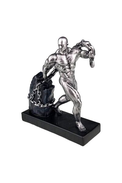 Blusmart Man Between Rocks Decorative Resin Figurine, 23x27 cm