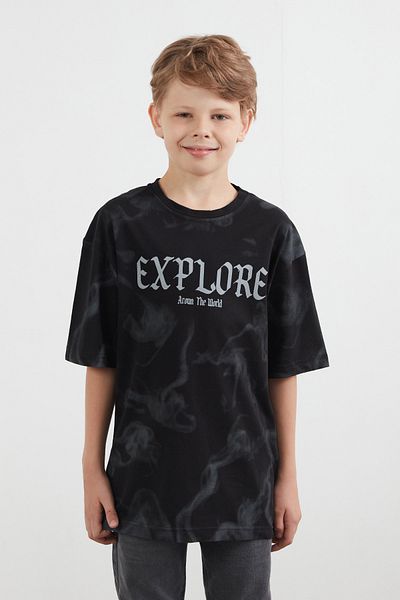 Fulla Moda Explore Text Printed Boy's T-Shirt