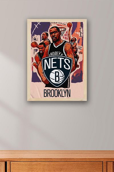 Saturn Pictură înrămată Kevin Durant - Pictură poster NBA de baschet