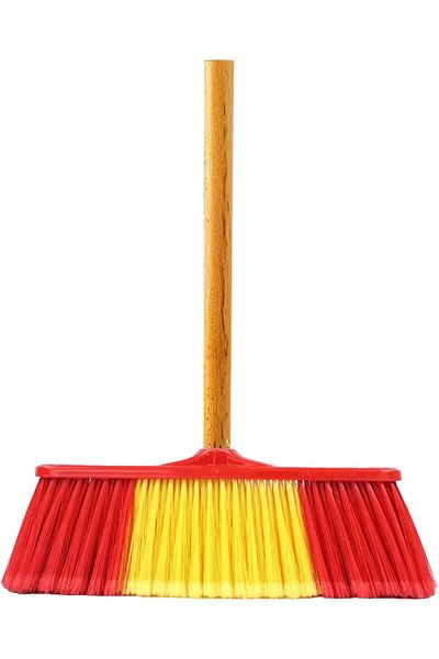 Bisbell Premium Floor Broom, Soft Dense Bristles, Ergonomic Grip, Compatible with Multiple Flooring
