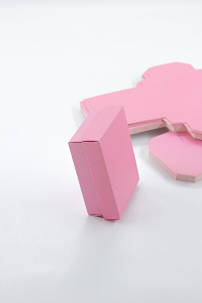 carton box Pembe Katlamalı Küçük Takı Boş Hediye Kutusu 25 Adet (6 Cm X 8 Cm X 3 Cm )(SÜNGERSİZ)