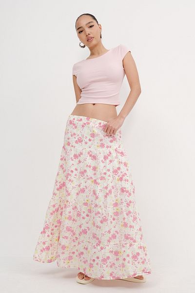 Addax Μακριά φούστα με floral σχέδιο ÇİÇ E5017