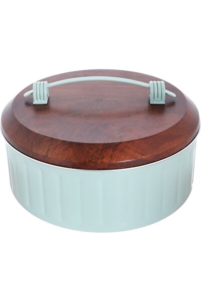 Generic Al saif Gallery Round Stainless Steel Food Container, 28 x 10 cm - Green