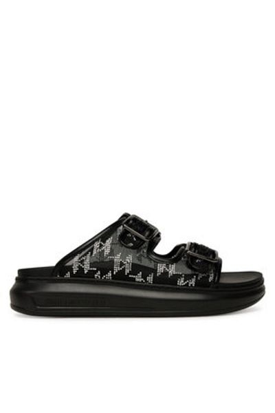 Karl Lagerfeld Women's Flip-flops black KARL LAGERFELD-KL62505A M0S BLACK MESH TEXT W/SILVER
