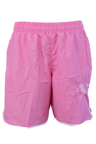 Oppland Pantaloni scurți de baie pentru femei, cu talie elastică și buzunare cu șireturi, brodate, țesătură ușoară, confortabilă, hidrofugă