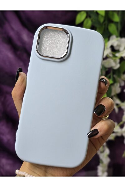 Magic Ring حافظة سيليكون باللون الأزرق الفاتح مع إطار معدني متوافق مع iPhone ...