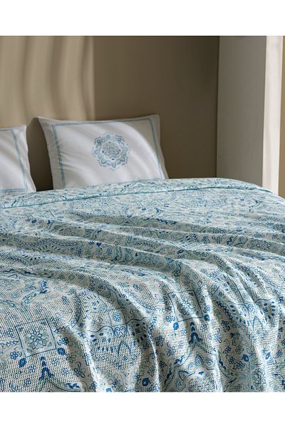 Madame Coco Alard Single 100% Cotton Karde Printed Pique Set - Mint Green