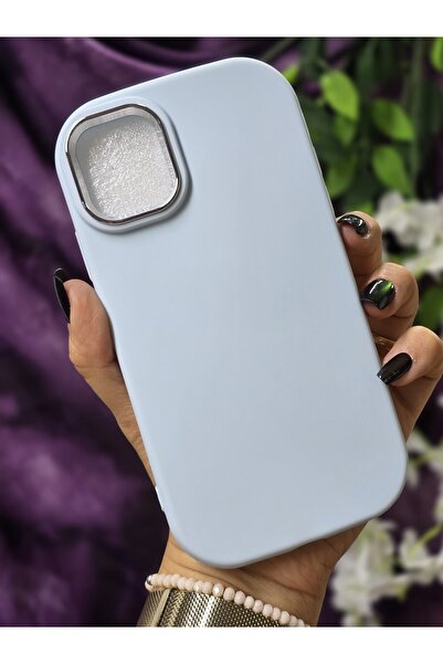 Magic Ring Iphone 11 Uyumlu Metal Kamera Çerçeveli Mat Bebe Mavi Silikon Kılıf