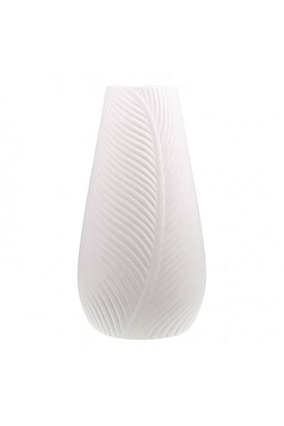 Blusmart Vaza forma frunza, Ceramica, 17x33 cm, Alb