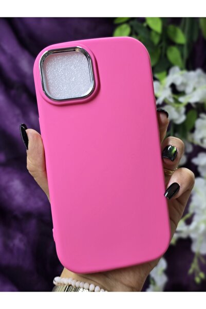 Magic Ring حافظة سيليكون فوشيا غير لامعة متوافقة مع هاتف آيفون 13 / 14 مع إطا...