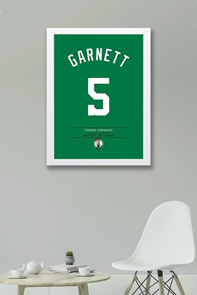Saturn Kevin Garnett Forma Çerçeveli Tablo - NBA Boston Celtics Jersey