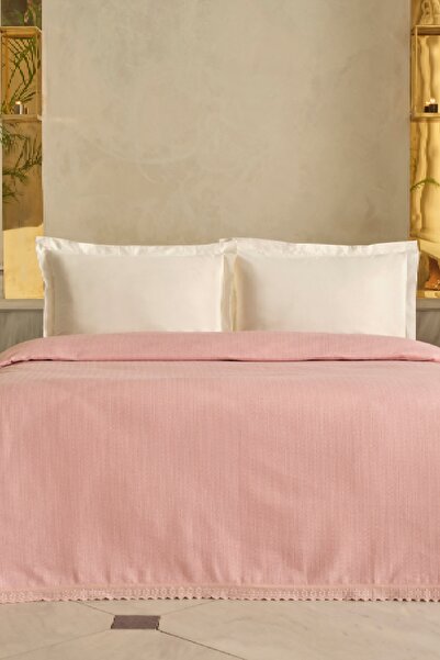 Karaca Home Lessie 100% Cotton Scalloped Double Single Pique Powder