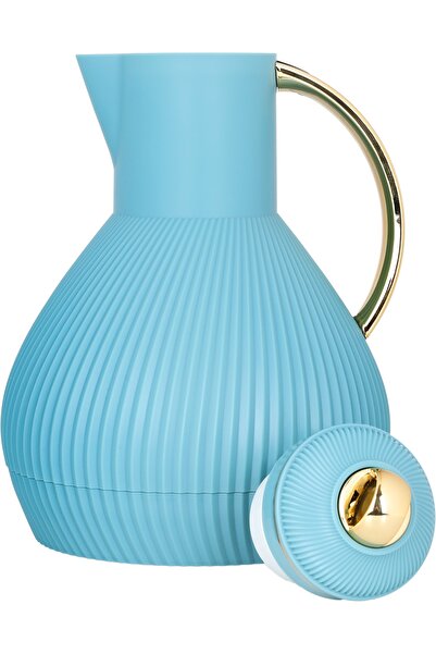 Alsaif Gallery Alia Al Saif Gallery Thermos, 1 liter capacity, glass inner thermos holder, plastic outer body - Turquoise