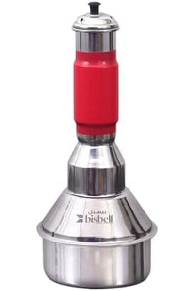 Bisbell صانعة بوتو من الألومنيوم بمقبض، أحمر وفضي، جهاز بخار مع قرص مثقب، بوتو كوتي