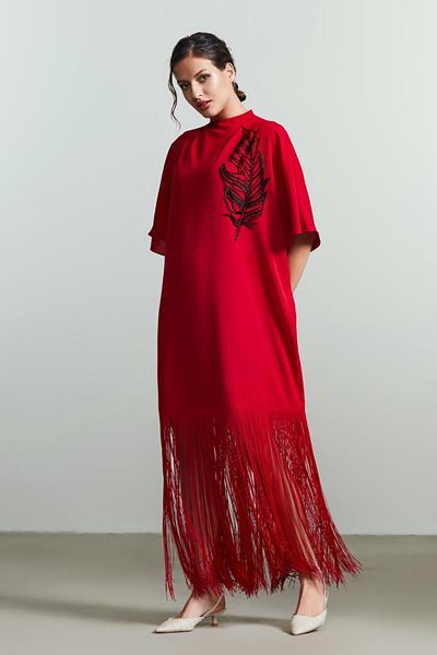 femi9 Fringed detail dress