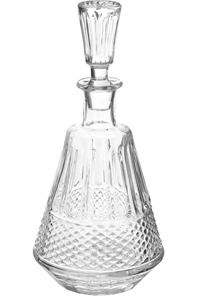 Generic Al Saif Gallery Max glass bottle, 1 liter, patterned, with lid - tran...