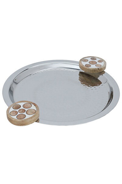 Alsaif Gallery Steel Tray Alsaif Gallery, Circular - Silver