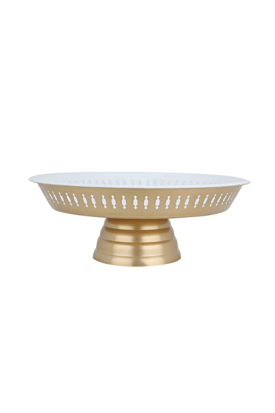 Generic Al Saif Gallery Steel Cake Stand, 26X26X9 Cm - White