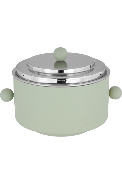 Generic Al Saif Gallery Stainless Steel Food Container, 2 Liters, Round - Beige