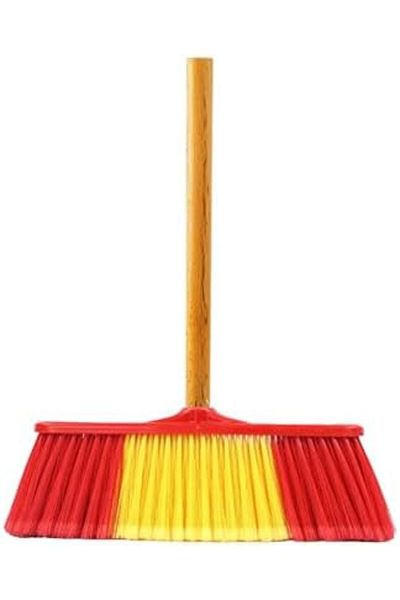 Bisbell Premium Floor Broom, Soft Dense Bristles, Ergonomic Grip, Compatible with Multiple Flooring