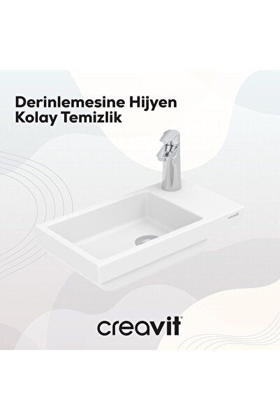 Creavit Elmas Lavabo 45 cm Beyaz