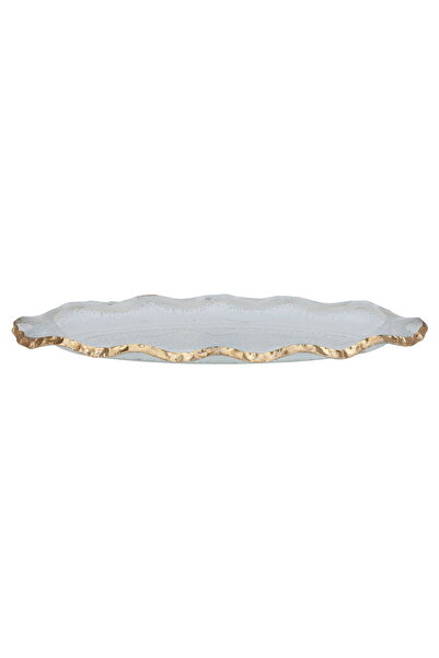 Alsaif Gallery Dessert Plate Glass with Golden Rim Alsaif Gallery, 36x15x2.8 ...