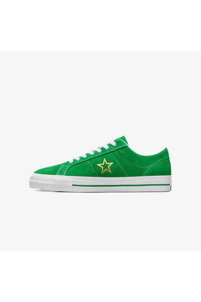 Converse Προς τον καταστροφή, το One Star Pro Suede Unisex Green Sneaker είναι ένα ανδρικό παπούτσια που είναι πραγματικά πράσινο.