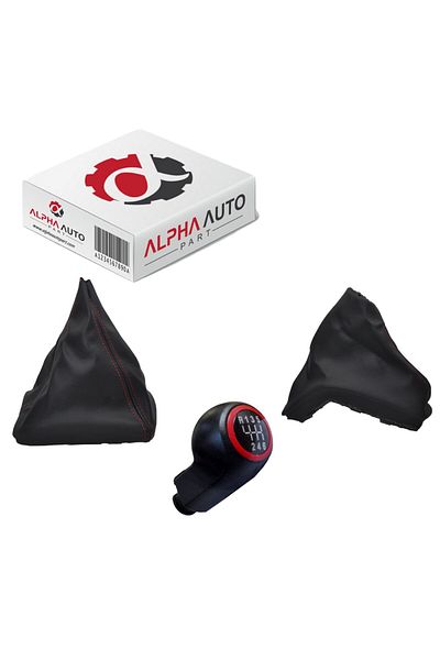 ALPHA AUTO PART Handbrake-shift boot and gear knob for opel astra h (6)-red