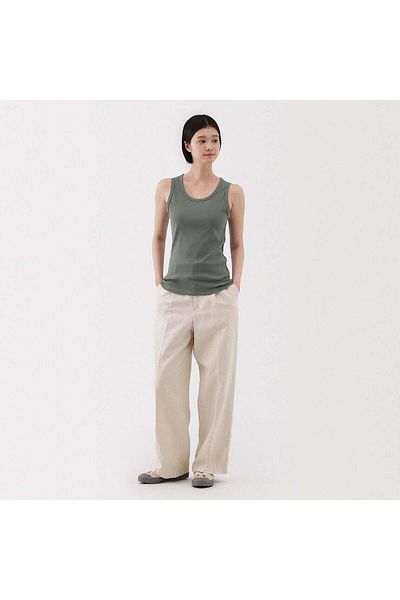 Muji قميص داخلي مضلع مطاطي
