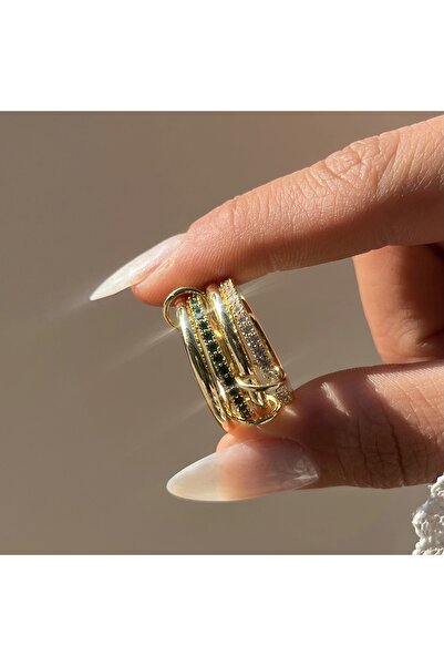 Vintagezegeni خاتم ربعي من الحجر الأخضر