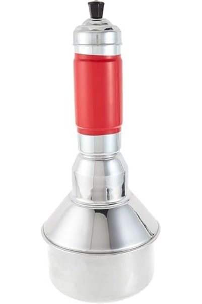 Bisbell Aluminium Puttu Maker with Handle, Red and Silver, Steamer with Perforated Disc, Puttu Kutti