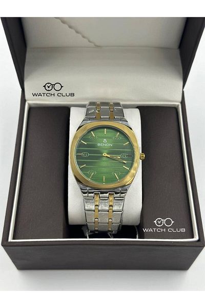 benon Elegant Black Circular Frame Watch