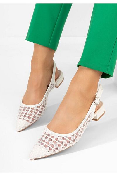 B T Shoes Pantofi slingback Alysya albi