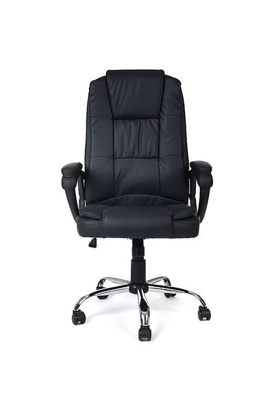 Quasar & Co. Office Chair Model Kappa, ergonomic, adjustable height, rocking system, ecological leather, black