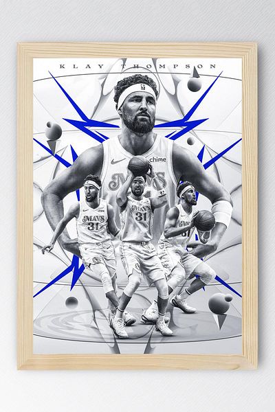 Saturn Pictură înrămată de Klay Thompson - Pictură poster NBA Dallas Mavericks