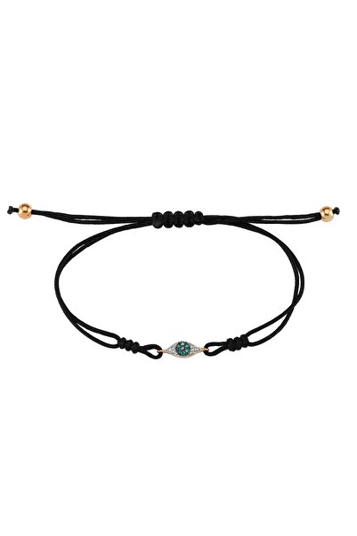 BEE GODDESS Göz S Mavi Pırlanta Altın İp Bileklik