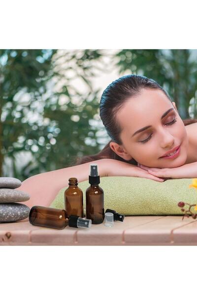 makrobay Amber CamSprey Şişesi-siyah Kapak– Cam Fısfıs Şişe-30 Ml- Aromaterapi kolonya Şişesi-10adet