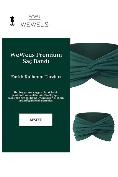 Weweus Dark Green Plain Premium Women's Headband