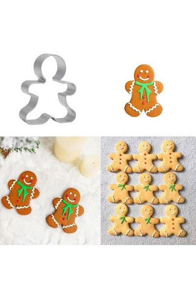 3B Trend 3 Pieces Stainless Metal Cookie Mold Ginger Man Man Mold Human Mold