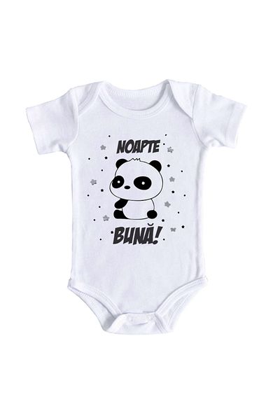 OEM Body bebe, Noapte buna, 6 - 12 luni, maneca scurta, bonisa creativ, alb, 100% bumbac