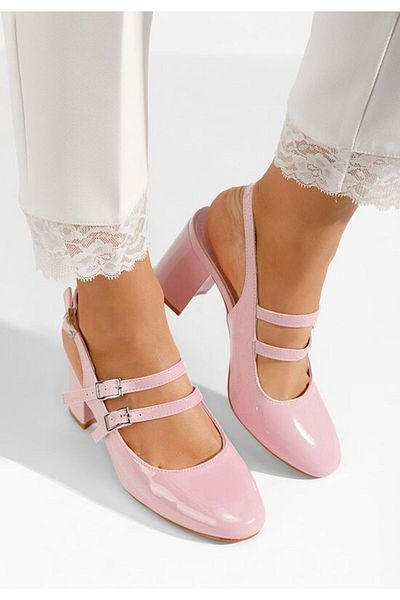 B T Shoes Izalda pink patent heeled shoes