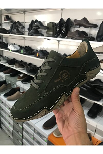 Brs Green Genuine Leather Orthopedic Men's Shoes