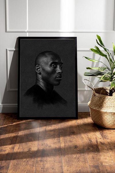 Saturn Kobe Bryant Framed Painting - Basketball Nba Poster Painting