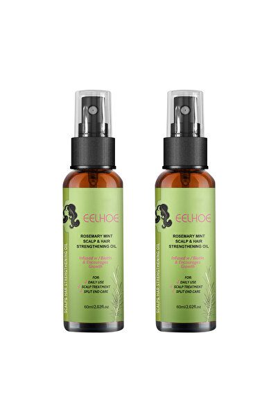 EELHOE 2Pcs Rosemary Mint Scalp & Hair Strengthening Oil Spray Set, Hair Growth Oil, 60ml/Pcs
