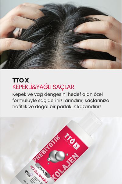 TTO -X Prebiotic & Collagen Shampoo for Bran and Oily Hair 250ml