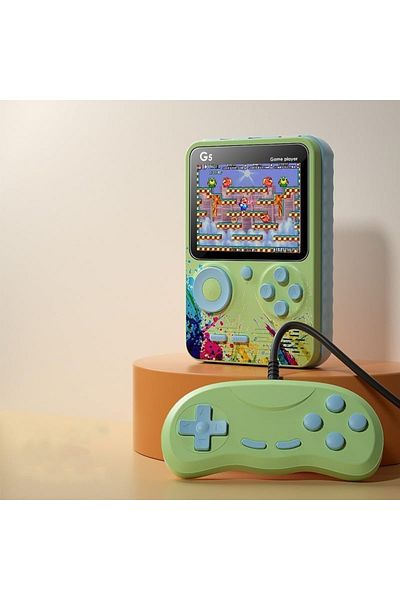 GAME CONSOLE G5 GAME BOX 3" HIGH DEFINTION DIGITAL DISPLAY SCREEN GAME CONSOLE WITH 500+ CLASSIC GAME (GREEN)